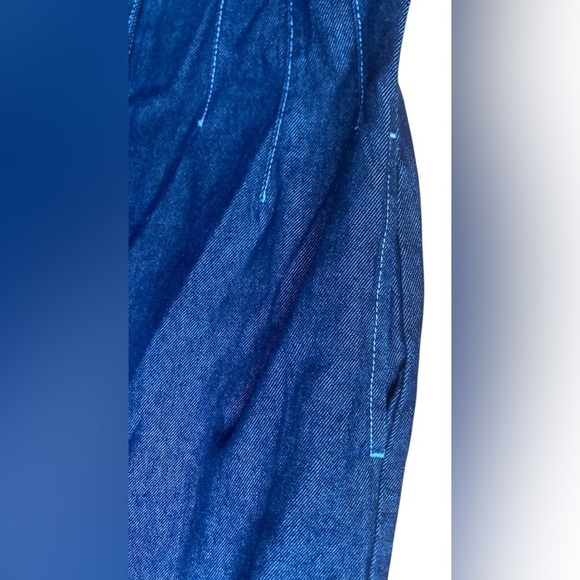 ASOS Denim Jumpsuit Women’s Size US 6 UK 10 Blue Balloon Sleeve Tapered Waist - Picture 5 of 11